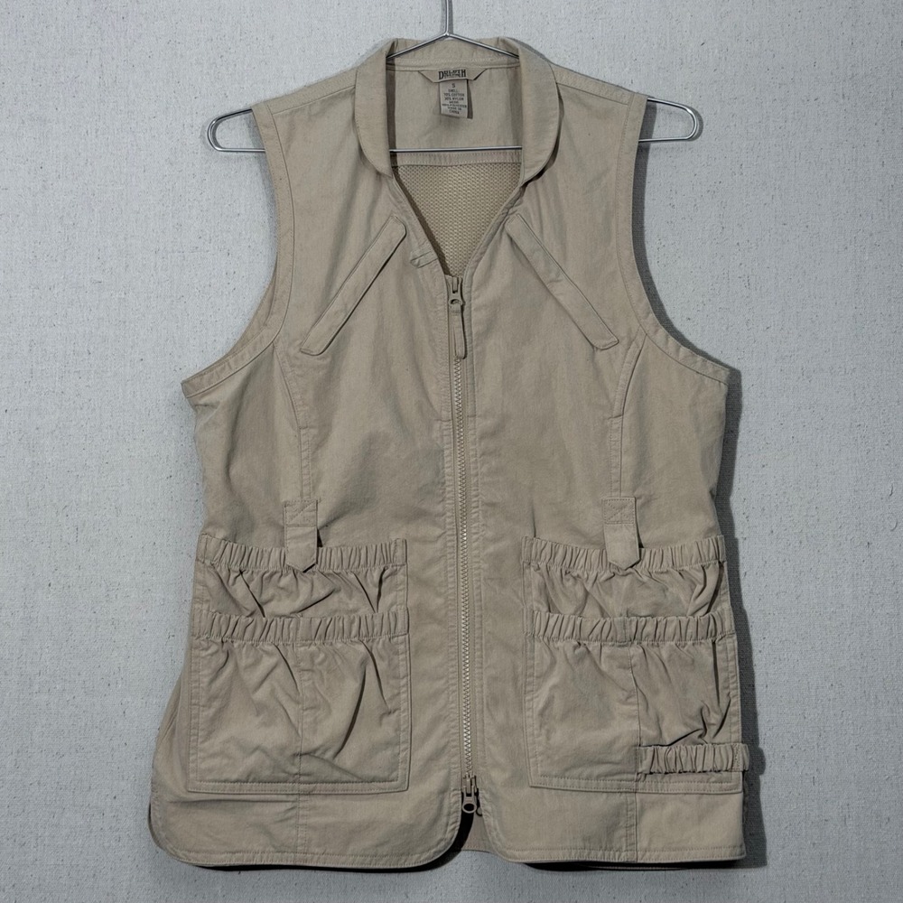 Duluth Trading Co Utility Vest Mens Small Tan Gorpcore Mesh Back Pockets